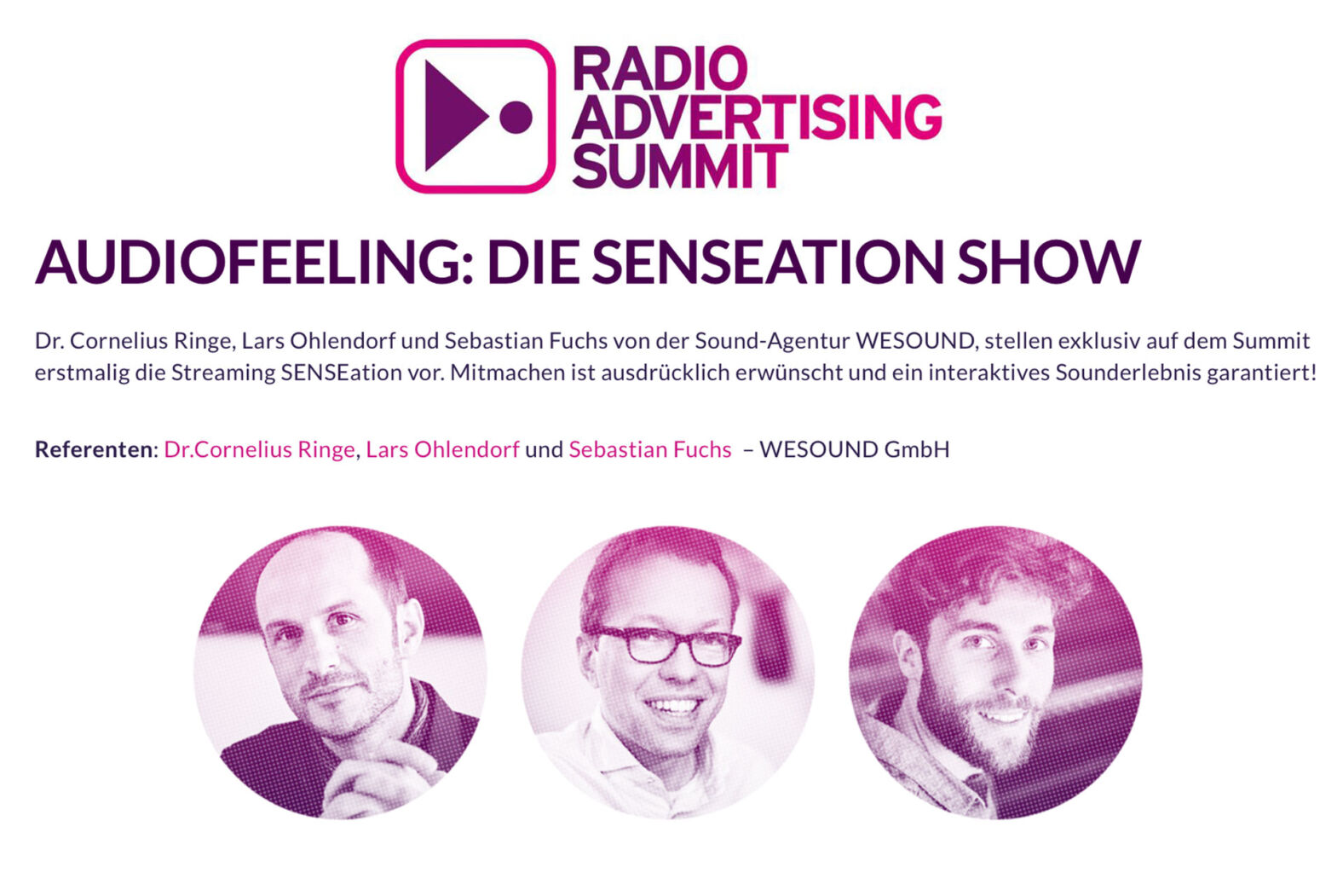 WESOUND beim Radio Advertising Summit