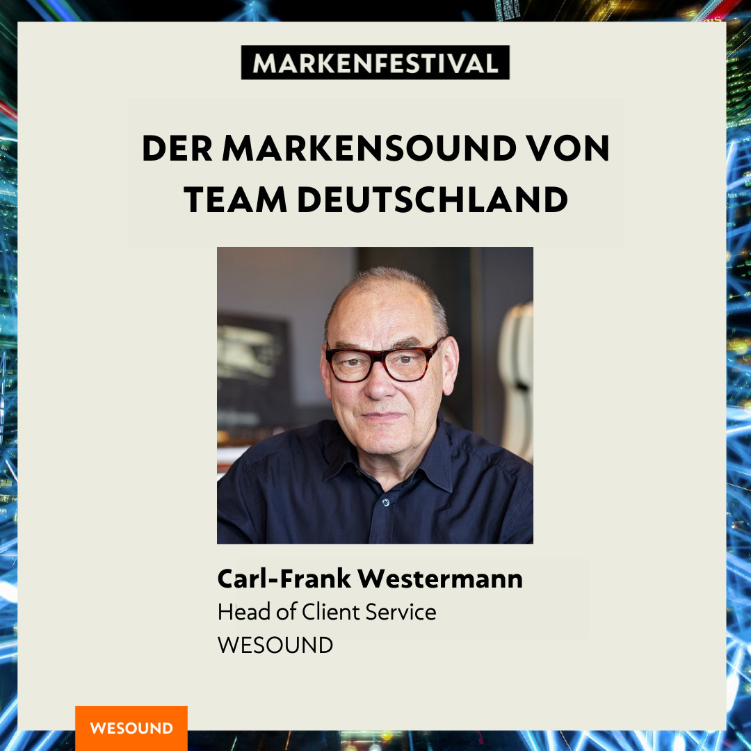 Carl-Frank Westermann gibt in seinem Vortrag Einblick in die Brand Sound-Entwicklung von Team D - vom akustischen Markenfit bis hin zur Implementierung entlang der gesamten Customer Journey.